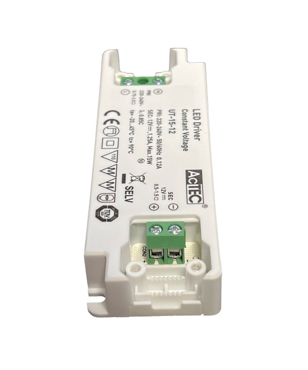 Alimentatore Trasformatore Ultra Slim 15W 12V 1.25A Tensione Costante 103X36X16 mm