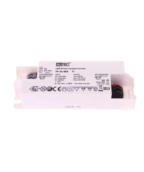 Led Driver CC Corrente Costante 850mA 30V-42VDC Per Alimentare Led Max 36W