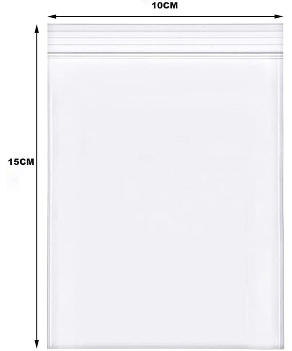 1000 Pezzi Buste Richiudibili con Zip a Pressione 10X15cm Trasparente Spessore 30 Micron