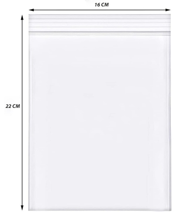 1000 Pezzi Buste Richiudibili con Zip a Pressione 16X22cm Trasparente Spessore 50 Micron