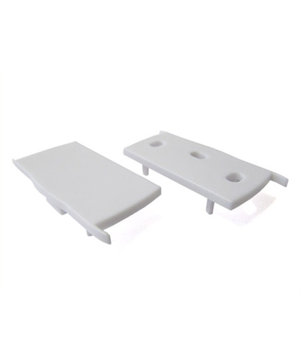 Coppia Tappi Tappini Termine Per Chiusure Profilo Alluminio Illuminazione 3 Direzione BA3001