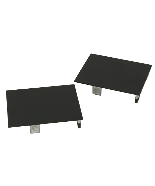 Coppia Tappi  Coperture Termine Colore Nero Per Chiusure Profilo Alluminio BA5570B
