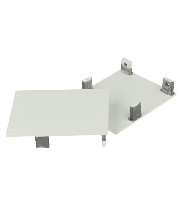 Coppia Tappi Coperture Termine Colore Bianco Per Chiusure Profilo Alluminio BA5570W