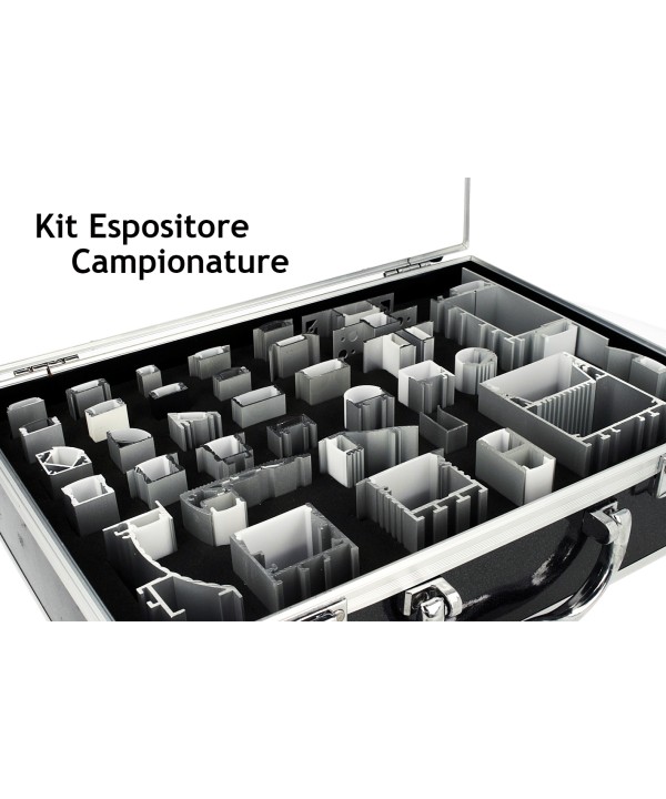Kit Espositore Campioni Profilati Alluminino e Diffusore Con Valigetta Totale 35 Modelli