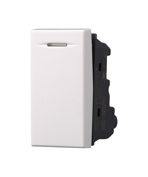 ETTROIT Interruttore 1P 16A Unipolare Colore Bianco Compatibile Con Bticino Axolute