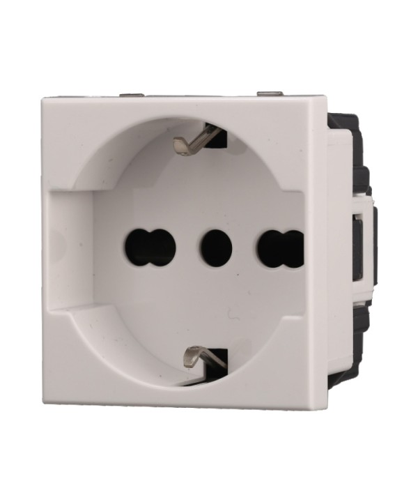 ETTROIT Presa Schuko 2P+T 16A Colore Bianco Compatibile Con Bticino Axolute