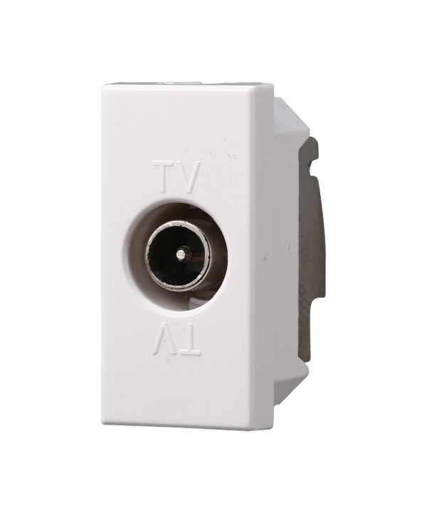 ETTROIT Connettore Presa TV Passante Maschio Colore Bianco Compatibile Con Bticino Axolute