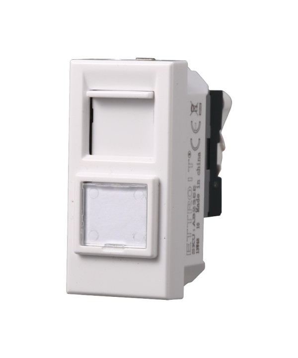 ETTROIT Connettore Rete Presa Dati RJ45 CAT5E Colore Bianco Compatibile Con Bticino Axolute
