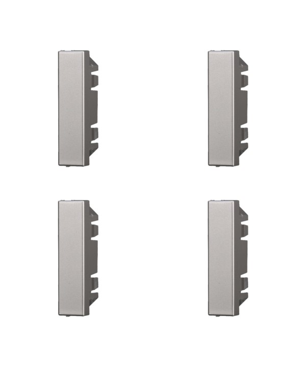 ETTROIT 4 Pezzi Copritasti Copriforo Falso Polo 1/2P Mezzo Modulo Posto Grigio Compatibile Con Bticino Axolute