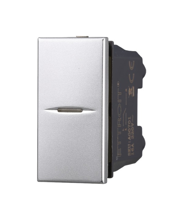 ETTROIT Interruttore Assiale 1P 16A Unipolare Colore Grigio Compatibile Con Bticino Axolute