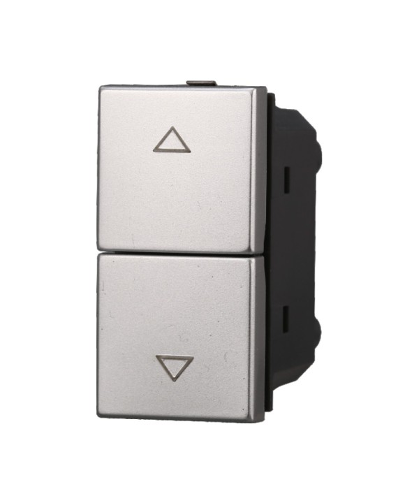 ETTROIT Pulsante Saliscendi Commutatore 2P 10A Tapparelle Colore Grigio Compatibile Con Bticino Axolute