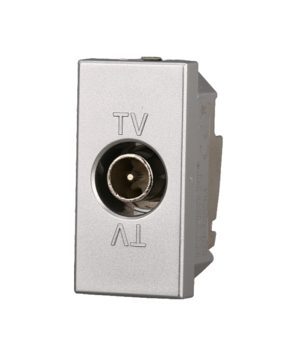 ETTROIT Connettore Presa TV Passante Maschio Colore Grigio Compatibile Con Bticino Axolute