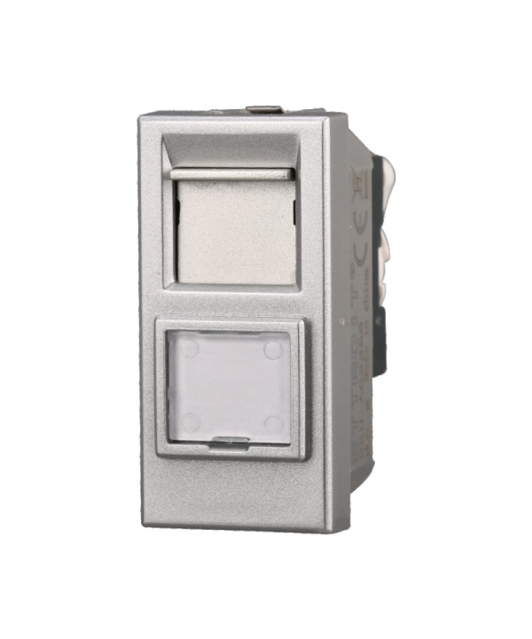 ETTROIT Connettore Rete Presa Dati RJ45 CAT6 Colore Grigio Compatibile Con Bticino Axolute