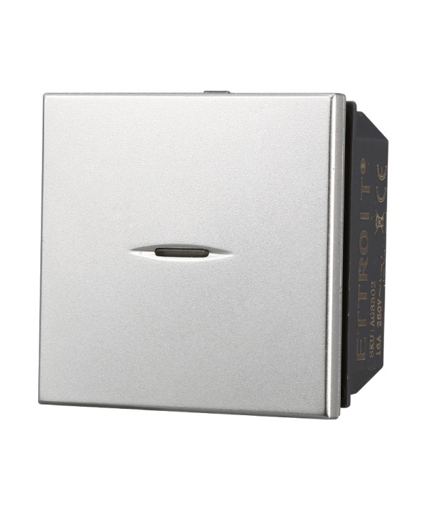 ETTROIT Interruttore Assiale 2M 2P 16A Unipolare Colore Grigio Compatibile Con Bticino Axolute