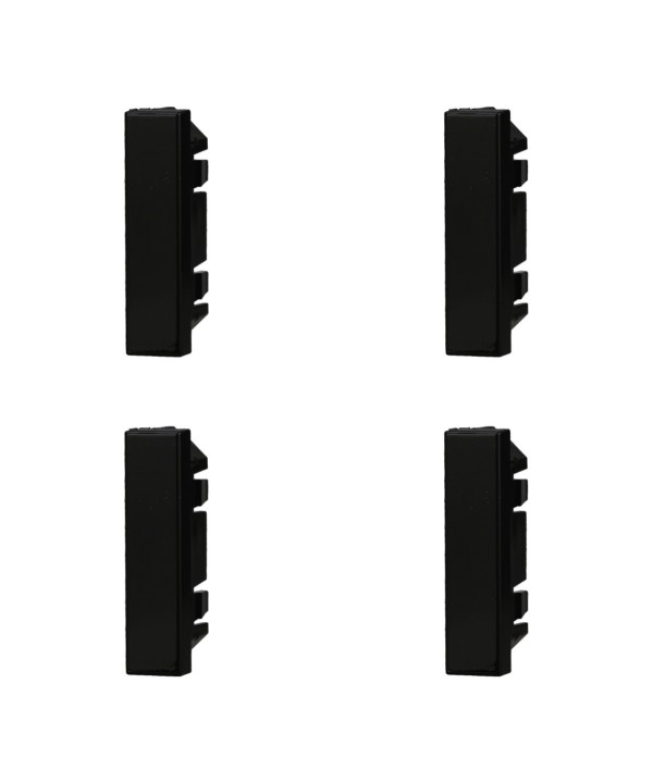 ETTROIT 4 Pezzi Copritasti Copriforo Falso Polo 1/2P Mezzo Modulo Posto Nero Compatibile Con Bticino Axolute