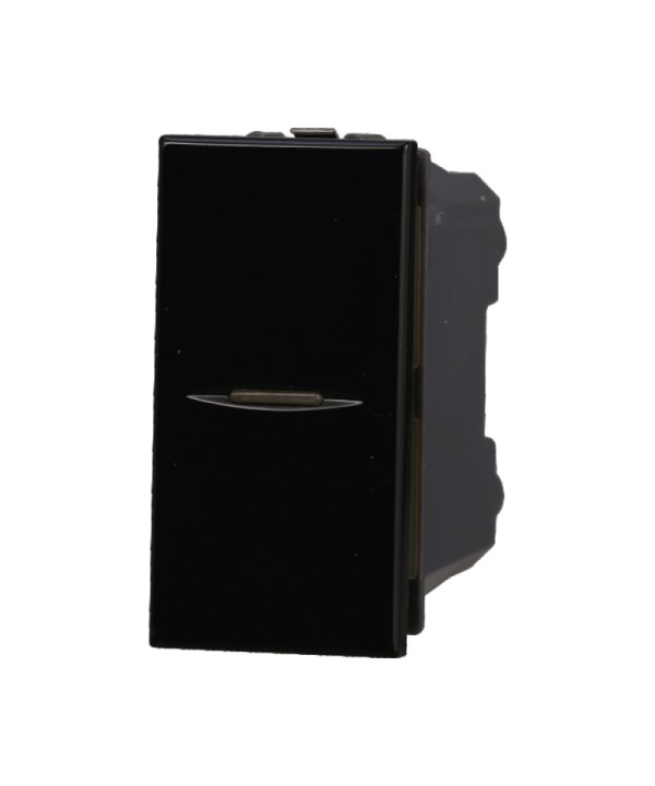 ETTROIT Deviatore Assiale 1P 16A Unipolare Colore Nero Compatibile Con Bticino Axolute