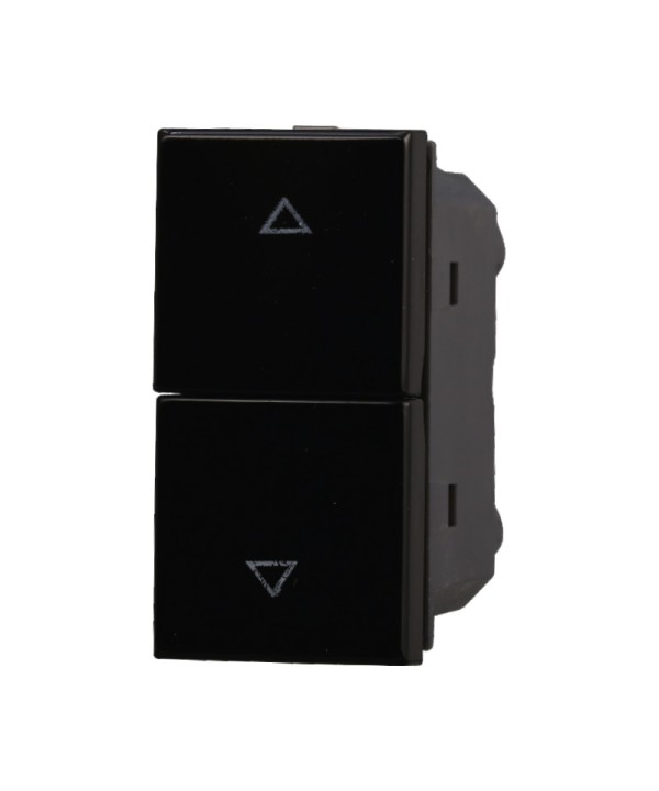 ETTROIT Pulsante Saliscendi Commutatore 2P 10A Tapparelle Colore Nero Compatibile Con Bticino Axolute