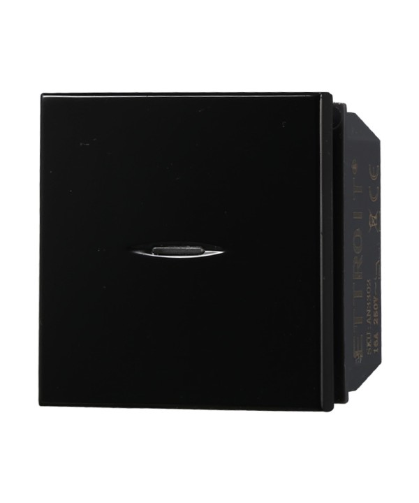 ETTROIT Interruttore Assiale 2M 2P 16A Unipolare Colore Nero Compatibile Con Bticino Axolute