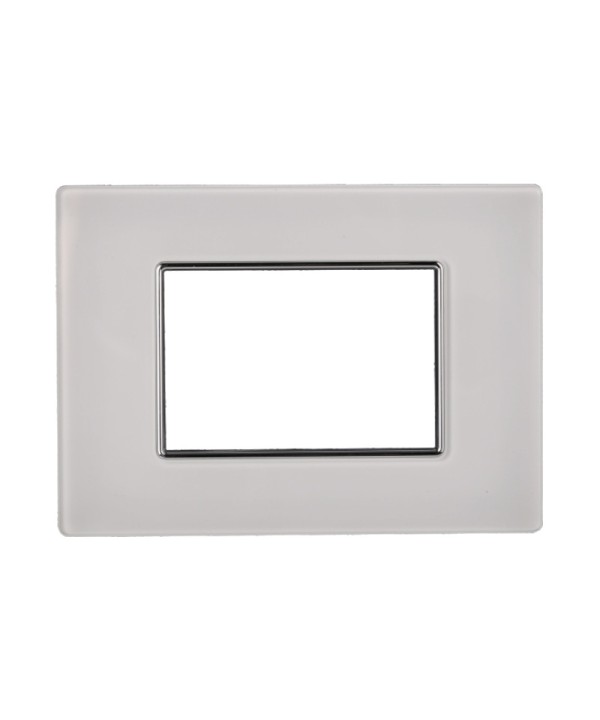 ETTROIT Placca In Vetro Serie Moon 3P Colore Bianco Compatibile Con Bticino Axolute