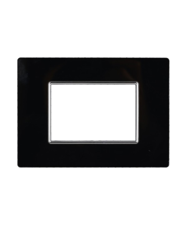 ETTROIT Placca In Vetro Serie Moon 3P Colore Nero Compatibile Con Bticino Axolute