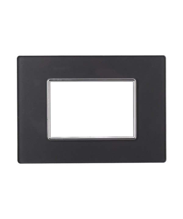 ETTROIT Placca In Vetro Serie Moon 3P Colore Acciaio Scuro Compatibile Con Bticino Axolute