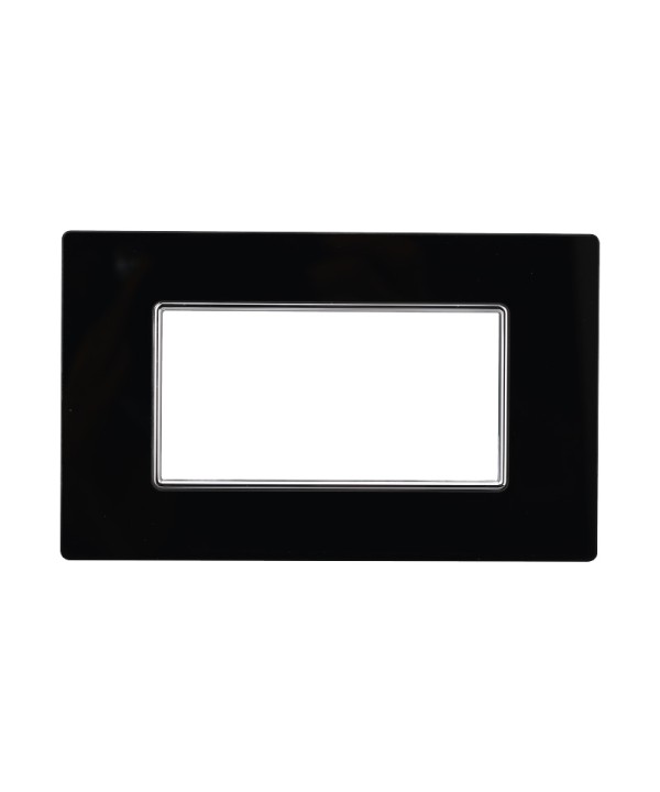 ETTROIT Placca In Vetro Serie Moon 4P Colore Nero Compatibile Con Bticino Axolute