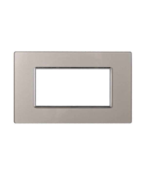 ETTROIT Placca In Vetro Serie Moon 4P Colore Silver Compatibile Con Bticino Axolute