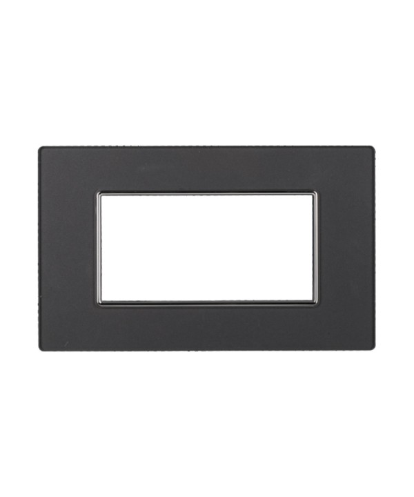 ETTROIT Placca In Vetro Serie Moon 4P Colore Acciaio Scuro Compatibile Con Bticino Axolute