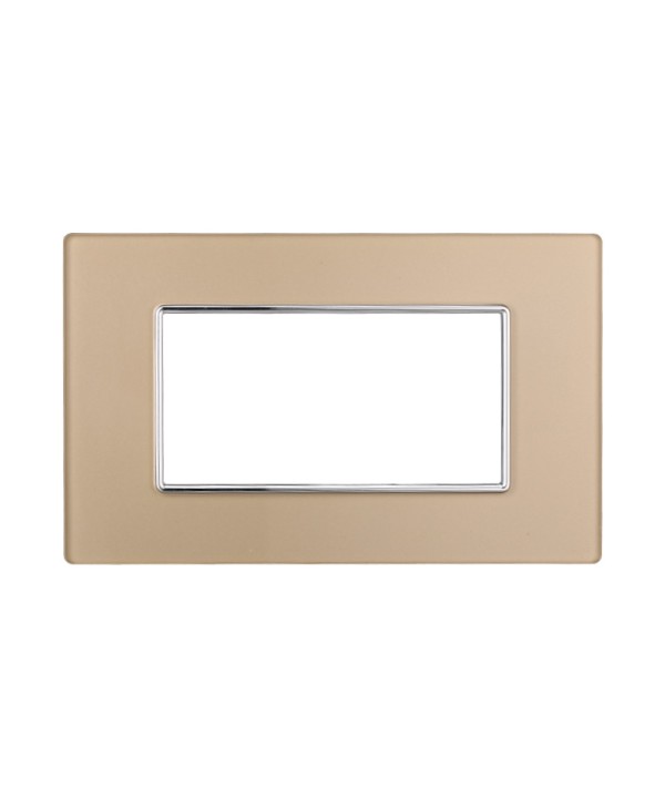ETTROIT Placca In Vetro Serie Moon 4P Colore Oro Compatibile Con Bticino Axolute
