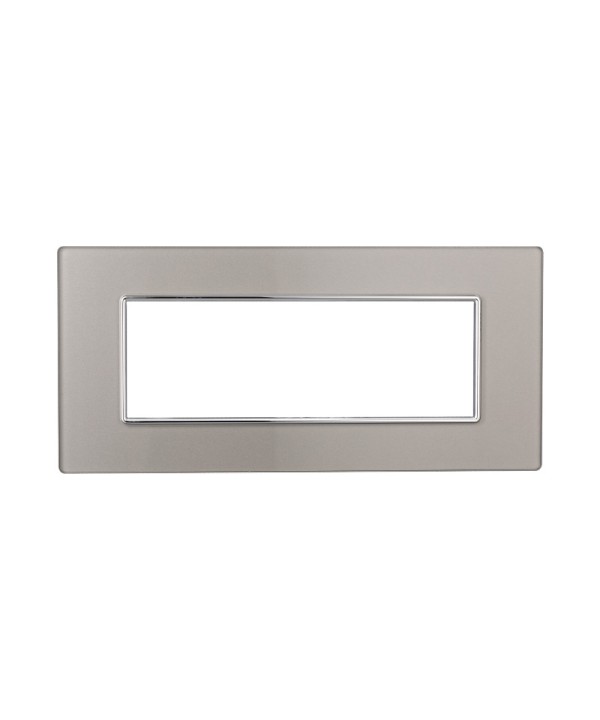 ETTROIT Placca In Vetro Serie Moon 6P Colore Silver Compatibile Con Bticino Axolute