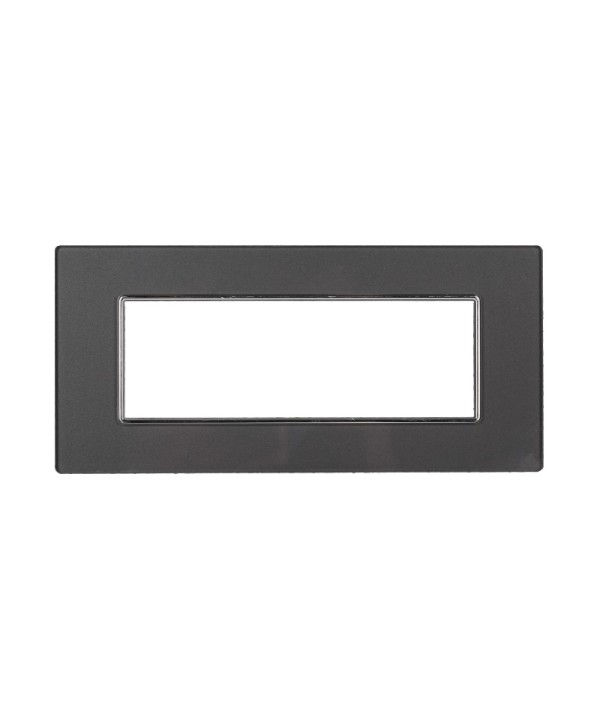 ETTROIT Placca In Vetro Serie Moon 6P Colore Acciaio Scuro Compatibile Con Bticino Axolute