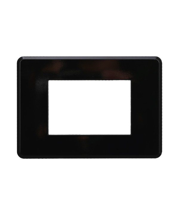 ETTROIT Placca Slim Sottile 3P Serie Moon Colore Nero Compatibile Con Bticino Axolute Air
