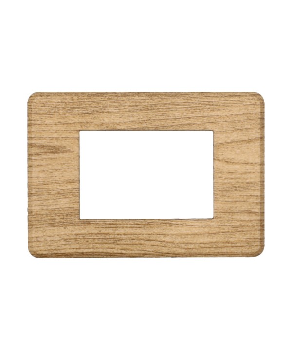 ETTROIT Placca Slim Sottile 3P Serie Moon Colore Legno Scuro Compatibile Con Bticino Axolute Air