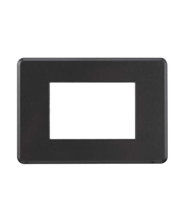 ETTROIT Placca Slim Sottile 3P Serie Moon Colore Acciaio Scuro Compatibile Con Bticino Axolute Air