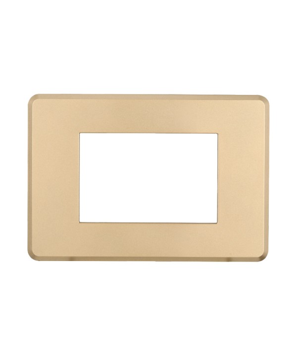 ETTROIT Placca Slim Sottile 3P Serie Moon Colore Oro Compatibile Con Bticino Axolute Air