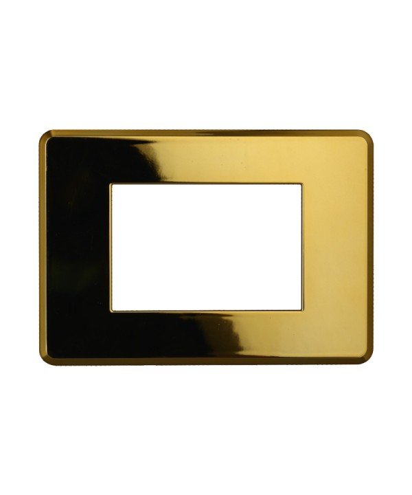 ETTROIT Placca Slim Sottile 3P Serie Moon Colore Oro Lucido Compatibile Con Bticino Axolute Air