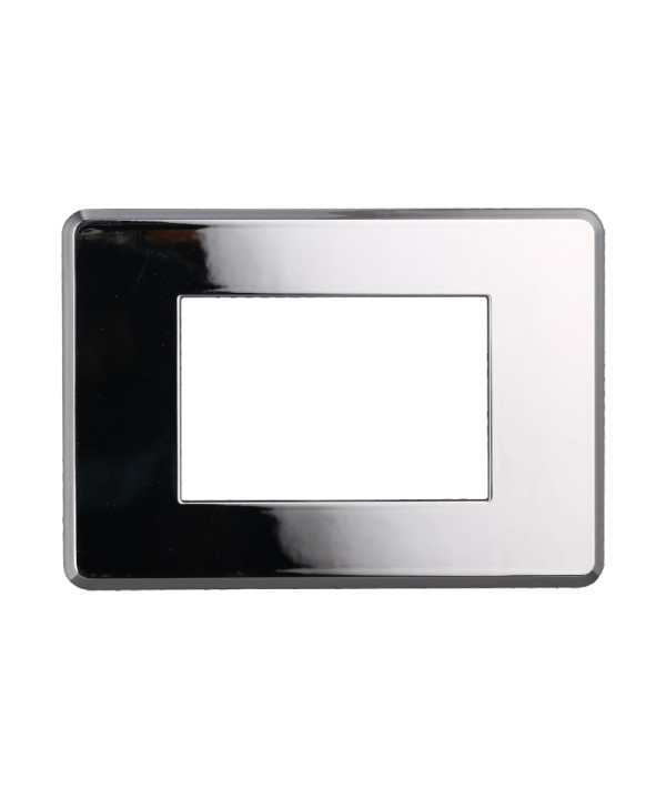 ETTROIT Placca Slim Sottile 3P Serie Moon Colore Cromo Lucido Compatibile Con Bticino Axolute Air