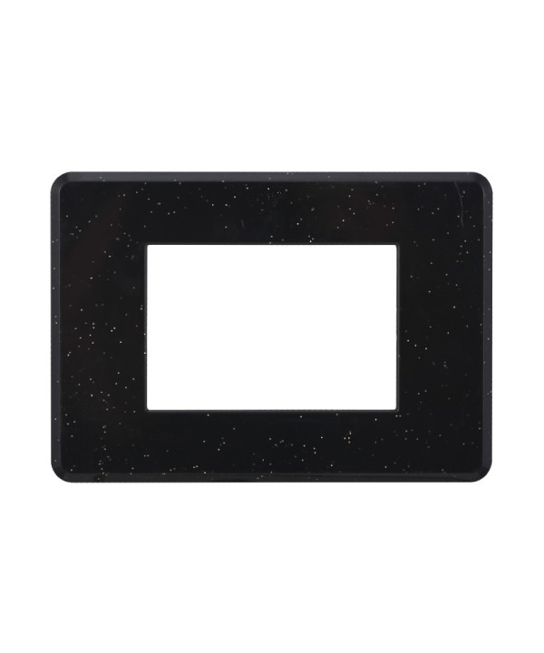 ETTROIT Placca Slim Sottile 3P Serie Moon Colore Nero Brillante Lucido Compatibile Con Bticino Axolute Air