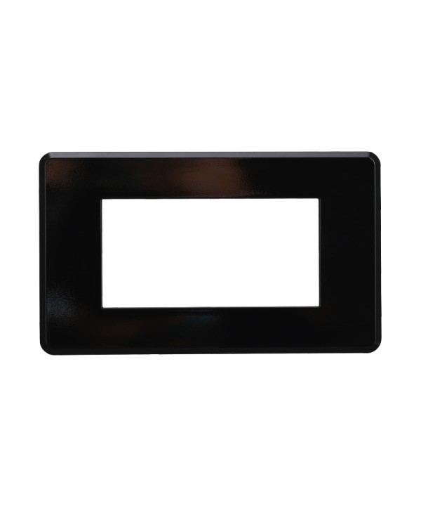 ETTROIT Placca Slim Sottile 4P Serie Moon Colore Nero Compatibile Con Bticino Axolute Air
