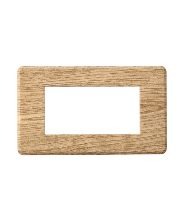 ETTROIT Placca Slim Sottile 4P Serie Moon Colore Legno Scuro Compatibile Con Bticino Axolute Air