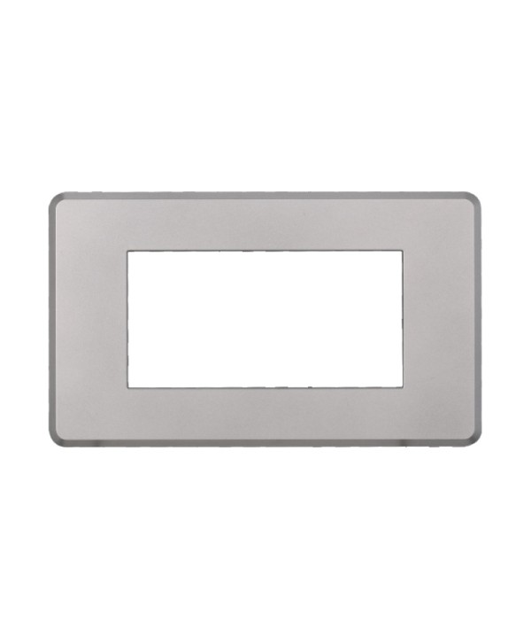 ETTROIT Placca Slim Sottile 4P Serie Moon Colore Silver Compatibile Con Bticino Axolute Air