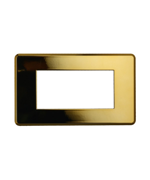ETTROIT Placca Slim Sottile 4P Serie Moon Colore Oro Lucido Compatibile Con Bticino Axolute Air