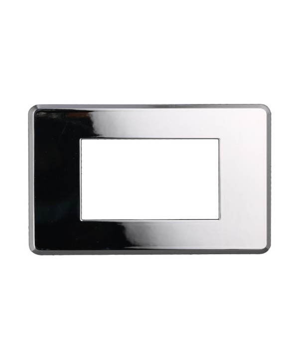 ETTROIT Placca Slim Sottile 4P Serie Moon Colore Cromo Lucido Compatibile Con Bticino Axolute Air