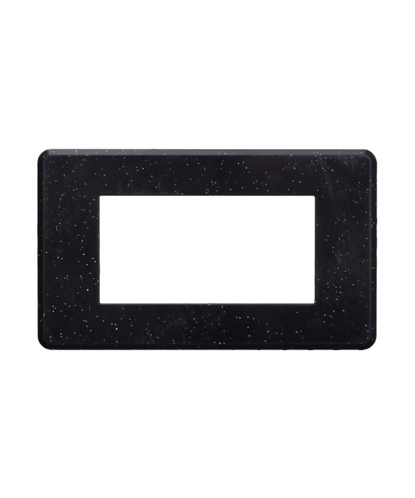 ETTROIT Placca Slim Sottile 4P Serie Moon Colore Nero Brillante Lucido Compatibile Con Bticino Axolute Air