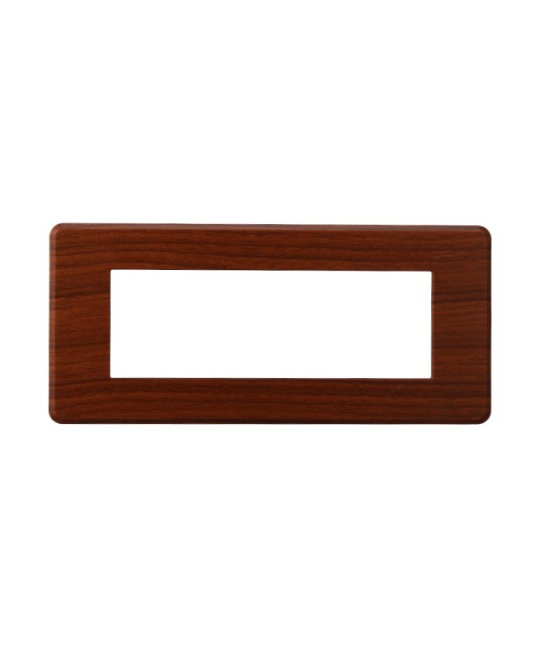 ETTROIT Placca Slim Sottile 6P Serie Moon Colore Radica Compatibile Con Bticino Axolute Air