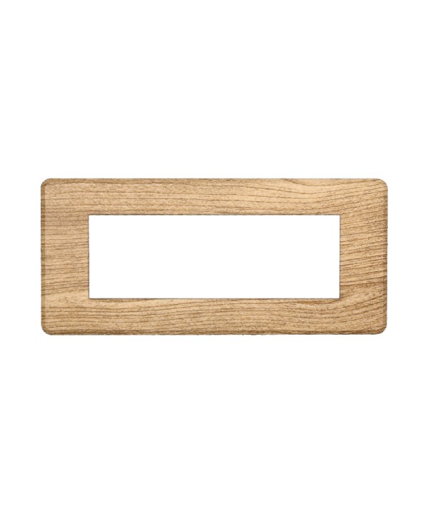 ETTROIT Placca Slim Sottile 6P Serie Moon Colore Legno Scuro Compatibile Con Bticino Axolute Air