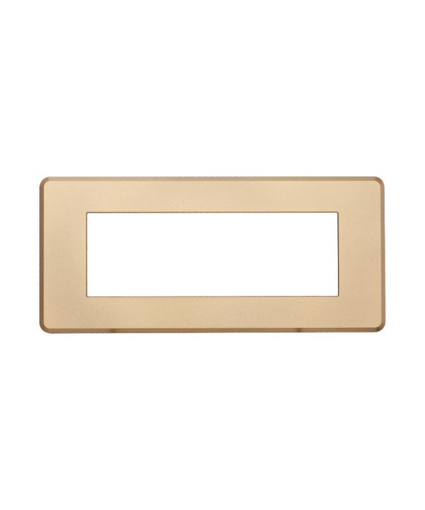 ETTROIT Placca Slim Sottile 6P Serie Moon Colore Oro Compatibile Con Bticino Axolute Air