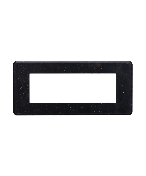 ETTROIT Placca Slim Sottile 6P Serie Moon Colore Nero Brillante Lucido Compatibile Con Bticino Axolute Air