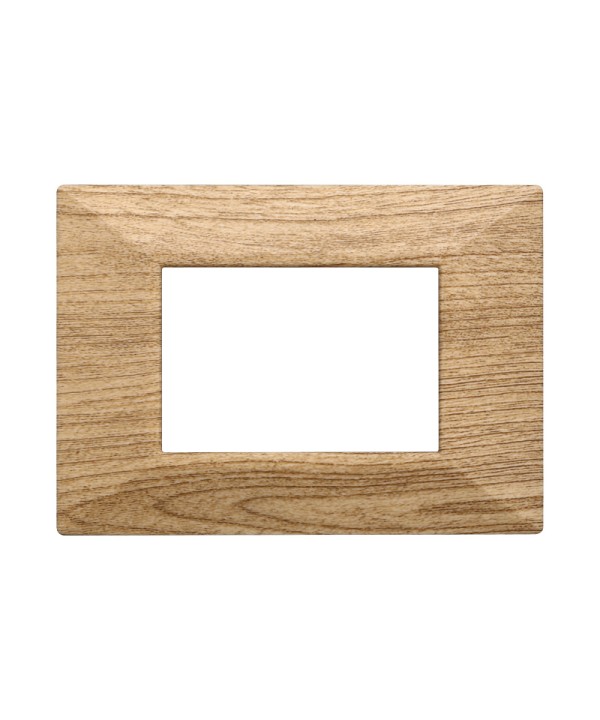 ETTROIT Placca Piramide Serie Moon 3P Colore Legno Scuro Compatibile Con Bticino Axolute