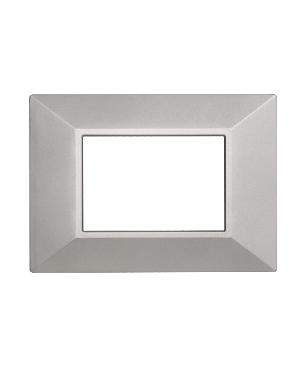 ETTROIT Placca Piramide Serie Moon 3P Colore Silver Compatibile Con Bticino Axolute